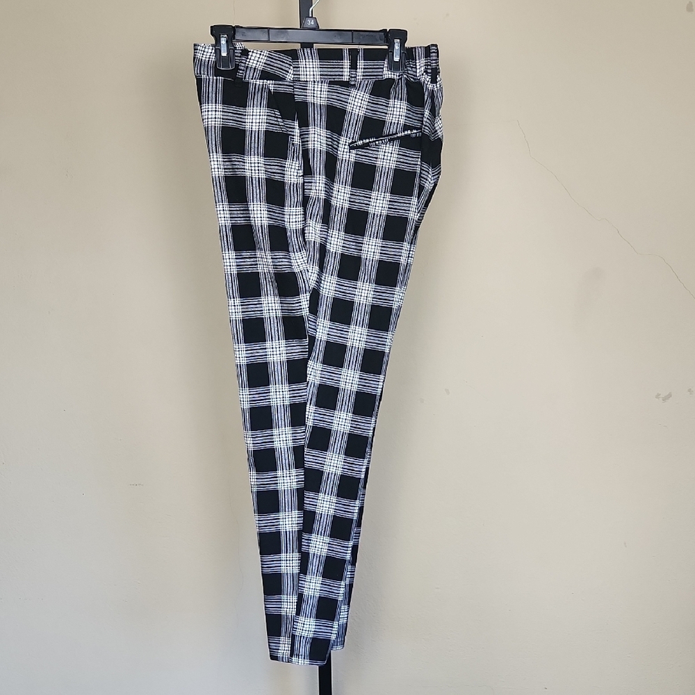 Goth Style Punk Hot Topic Black and White Checkered Skinny Pants XL